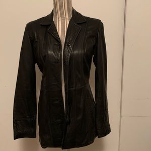 Black lamb skin leather jacket
